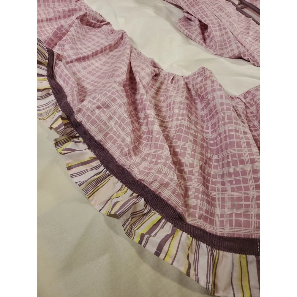 Cocalo Baby Crip Skirt Sugar Plumb Purple Check Ruffle & Matching Diaper Stacker